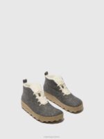 Asportuguesas Boots Women ANTHRACITE LACE-UP ANKLE BOOTS CAKE 226H159 - Image 2