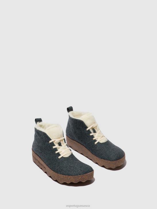Asportuguesas Boots Women BLUE LACE-UP ANKLE BOOTS CAKE 226H167 - Image 2