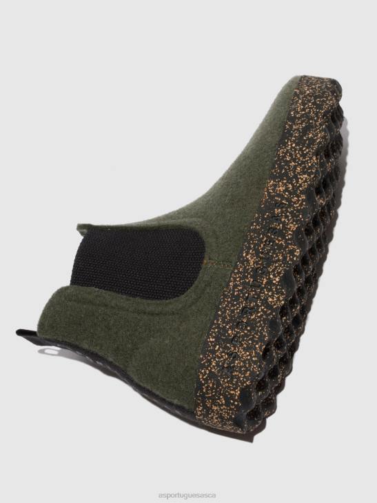 Asportuguesas Boots Women MILITARY GREEN CHELSEA ANKLE BOOTS CAIA 226H151 - Image 4