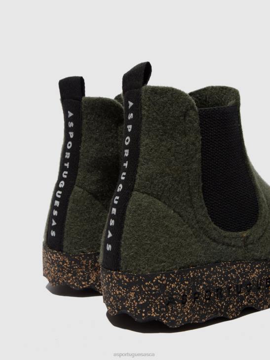 Asportuguesas Boots Women MILITARY GREEN CHELSEA ANKLE BOOTS CAIA 226H151 - Image 5
