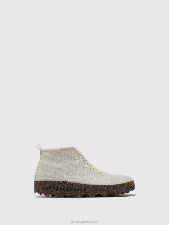 Asportuguesas Boots Women WHITE LACE-UP ANKLE BOOTS CAKE 226H166 - Image 1