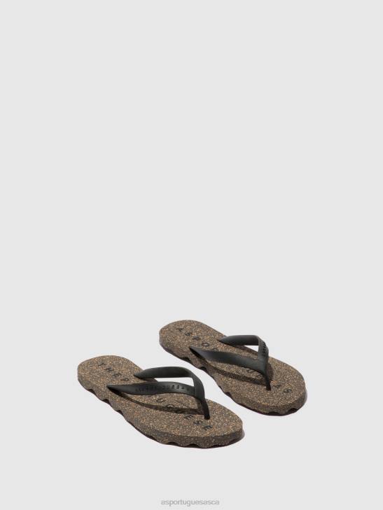 Asportuguesas Flip-Flops Men BLACK & BLACK STRAP BEACH FLIP-FLOPS BASE 226H169 - Image 1