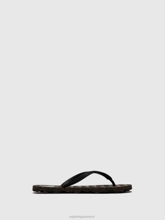 Asportuguesas Flip-Flops Men BLACK RUBBER STRAP BEACH FLIP-FLOPS TURTLE 226H171 - Image 2