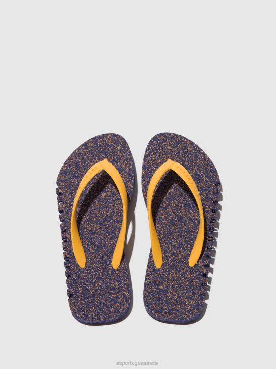 Asportuguesas Flip-Flops Men BLUE & YELLOW STRAP BEACH FLIP-FLOPS BUMPY 226H174 - Image 2