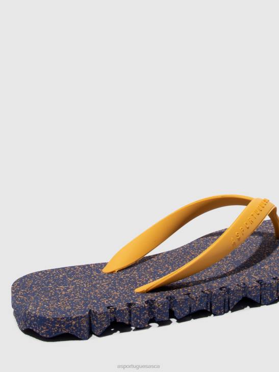 Asportuguesas Flip-Flops Men BLUE & YELLOW STRAP BEACH FLIP-FLOPS BUMPY 226H174 - Image 3