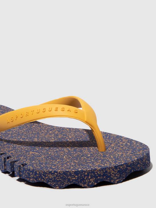 Asportuguesas Flip-Flops Men BLUE & YELLOW STRAP BEACH FLIP-FLOPS BUMPY 226H174 - Image 4