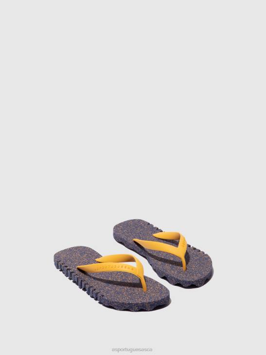 Asportuguesas Flip-Flops Men BLUE & YELLOW STRAP BEACH FLIP-FLOPS BUMPY 226H174 - Image 1