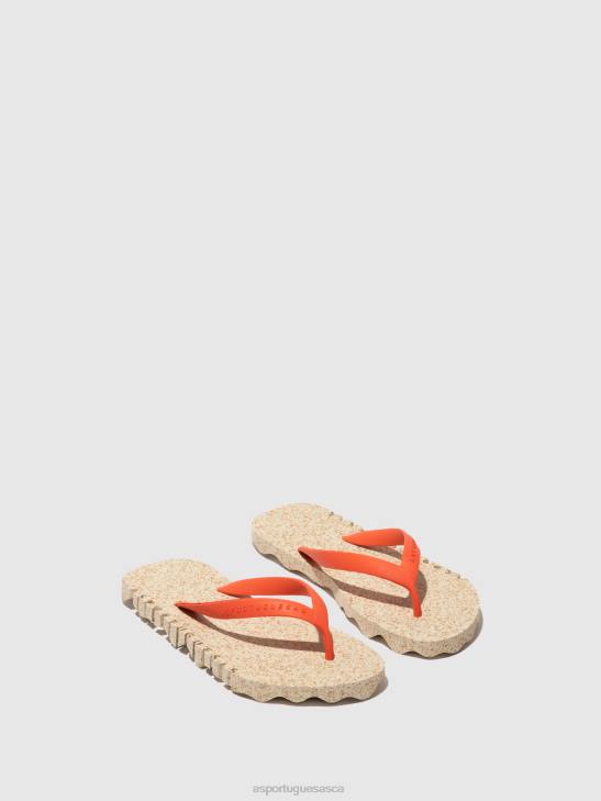 Asportuguesas Flip-Flops Men NATURAL & RED STRAP BEACH FLIP-FLOPS BUMPY 226H184 - Image 1