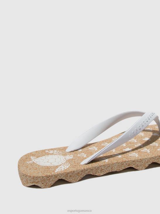 Asportuguesas Flip-Flops Men NATURAL & WHITE STRAP BEACH FLIP-FLOPS TURTLE 226H185 - Image 4
