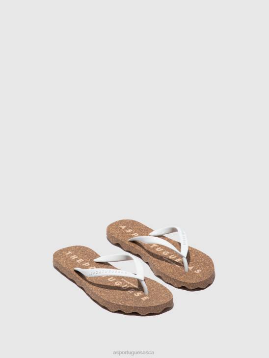 Asportuguesas Flip-Flops Women WHITE & RUBBER STRAP BEACH FLIP-FLOPS BASE 226H4 - Image 3