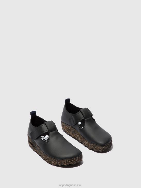 Asportuguesas Mary Jane Women BLACK VEGAN LEATHER MARY JANE SHOES CATE 226H36 - Image 2