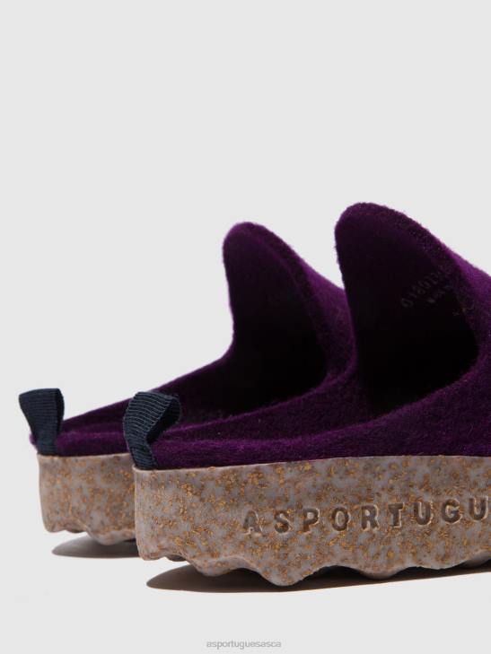 Asportuguesas Mules Women DARK PURPLE ROUND TOE MULES COME 226H125 - Image 4