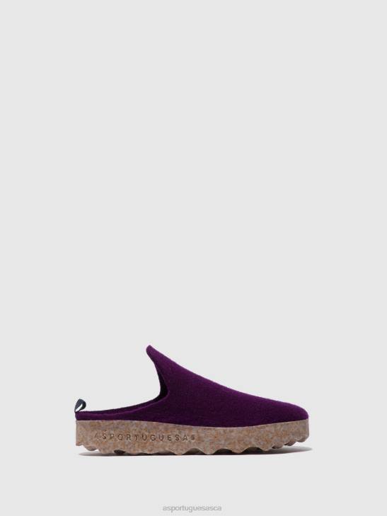 Asportuguesas Mules Women DARK PURPLE ROUND TOE MULES COME 226H125 - Image 1