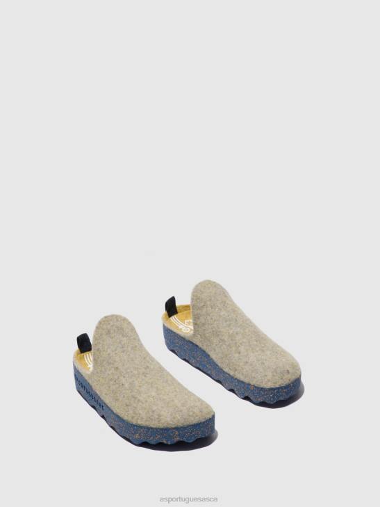 Asportuguesas Mules Women GREY YELLOW ROUND TOE MULES COME 226H135 - Image 2