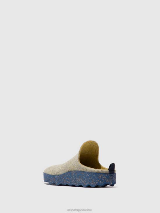 Asportuguesas Mules Women GREY YELLOW ROUND TOE MULES COME 226H135 - Image 3