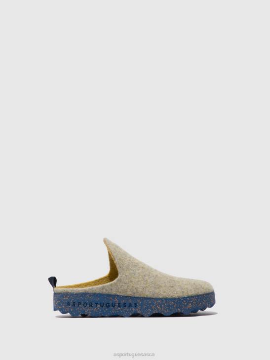 Asportuguesas Mules Women GREY YELLOW ROUND TOE MULES COME 226H135 - Image 1