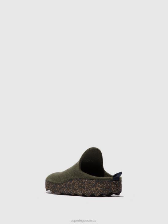 Asportuguesas Mules Women MILITARY GREEN ROUND TOE MULES COME 226H124 - Image 2