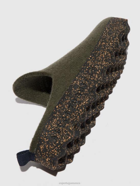 Asportuguesas Mules Women MILITARY GREEN ROUND TOE MULES COME 226H124 - Image 3