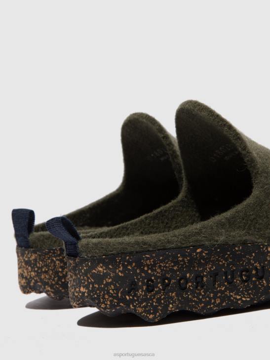 Asportuguesas Mules Women MILITARY GREEN ROUND TOE MULES COME 226H124 - Image 4