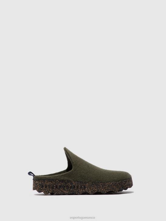 Asportuguesas Mules Women MILITARY GREEN ROUND TOE MULES COME 226H124 - Image 1