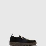 Asportuguesas Shoes Men BLACK/MILITARY GREEN LACE-UP SHOES CHAT 226H208