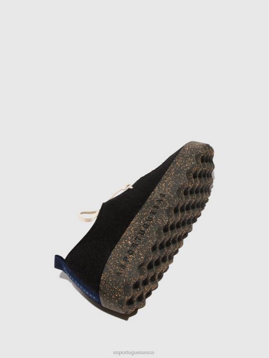 Asportuguesas Shoes Men BLACK/MILITARY GREEN LACE-UP SHOES CHAT 226H208 - Image 4