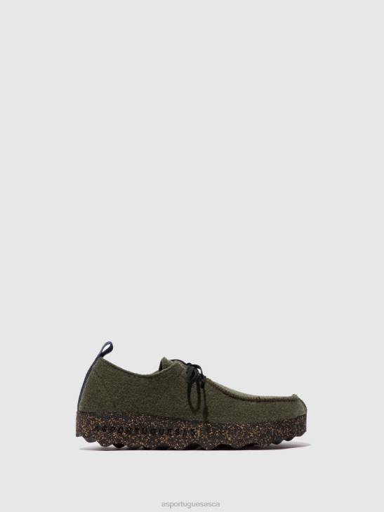 Asportuguesas Shoes Men MILITARY GREEN LACE-UP SHOES CHAT 226H193 - Image 1