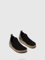 Asportuguesas Shoes Women BLACK FELT DEHOR ROUND TOE SHOES CITY 226H107 - Image 2