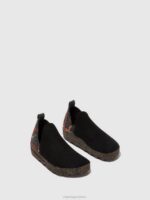 Asportuguesas Shoes Women BLACK FELT PRESENTE ROUND TOE SHOES CITY 226H71 - Image 2