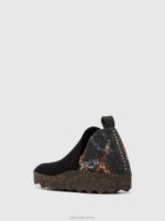 Asportuguesas Shoes Women BLACK FELT PRESENTE ROUND TOE SHOES CITY 226H71 - Image 3