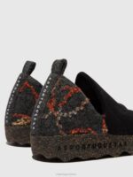 Asportuguesas Shoes Women BLACK FELT PRESENTE ROUND TOE SHOES CITY 226H71 - Image 5