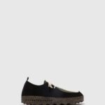Asportuguesas Shoes Women BLACK/MILITARY GREEN LACE-UP SHOES CHAT 226H106