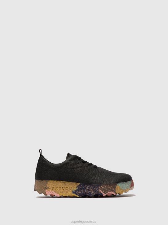 Asportuguesas Shoes Women CHARCOAL PINATEX & MULTICOLOR SOLE SLIP-ON SHOES CAMP 226H40 - Image 1