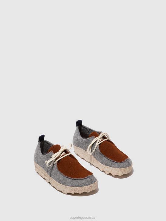 Asportuguesas Shoes Women CONCRETE/BROWN LACE-UP SHOES CHAT 226H114 - Image 2