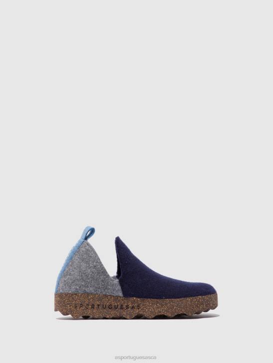 asportuguesas_shoes_women_grey_blue_round_toe_shoes_city_226h33.jpg Asportuguesas Shoes Women GREY BLUE ROUND TOE SHOES CITY 226H33 - Image 1