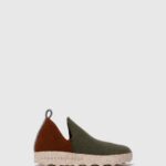 Asportuguesas Shoes Women MILITARY GREEN/ BROWN ROUND TOE SHOES CITY 226H96