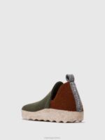 Asportuguesas Shoes Women MILITARY GREEN/ BROWN ROUND TOE SHOES CITY 226H96 - Image 3
