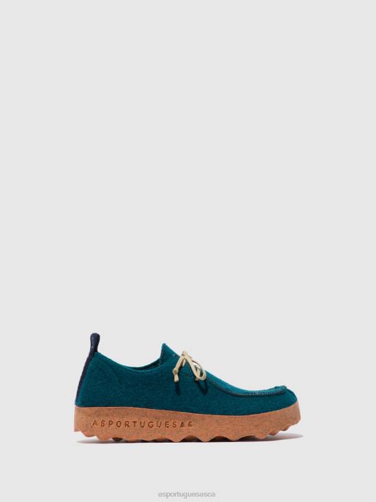 Asportuguesas Shoes Women PEACOCK BLUE LACE-UP SHOES CHAT 226H74 - Image 1