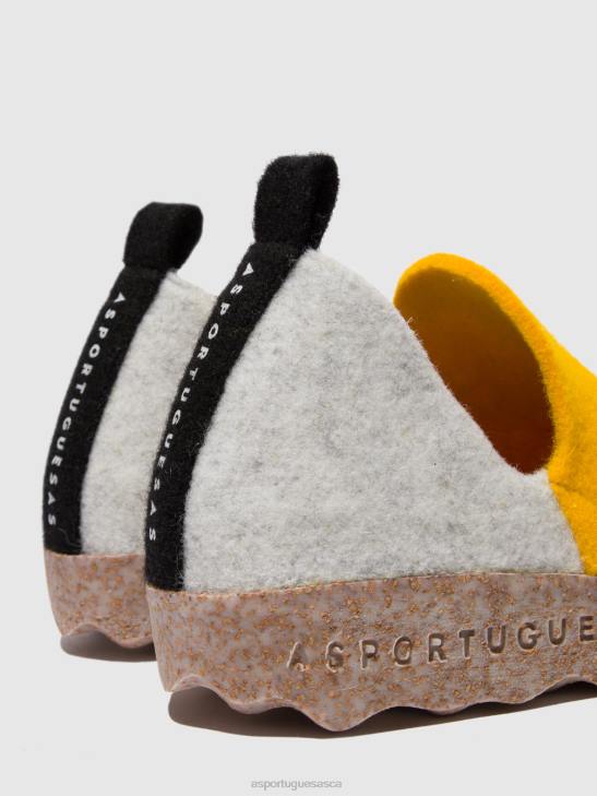 Asportuguesas Shoes Women WHITE YELLOW ROUND TOE SHOES CITY 226H53 - Image 5