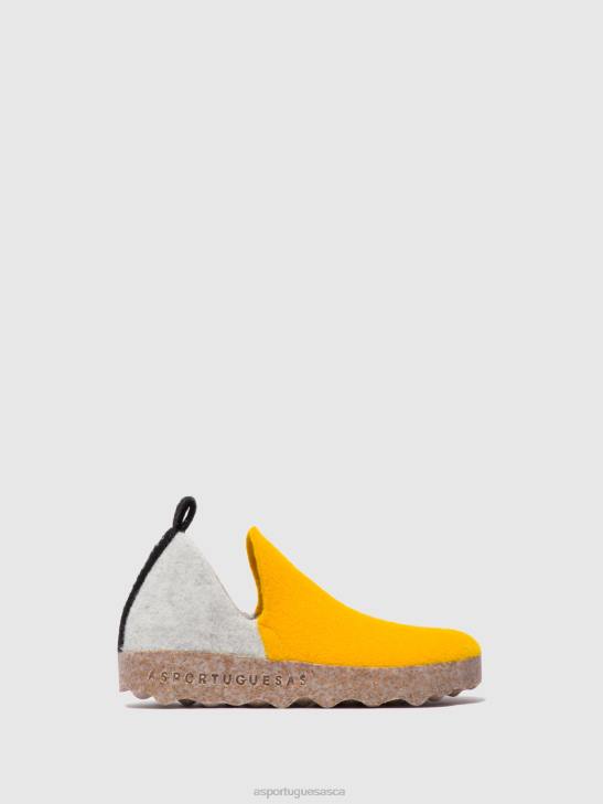 Asportuguesas Shoes Women WHITE YELLOW ROUND TOE SHOES CITY 226H53 - Image 1
