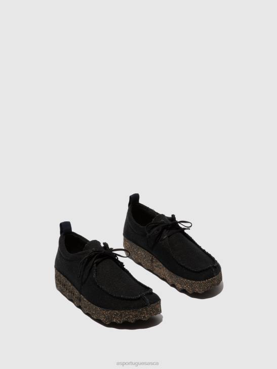 Asportuguesas Trainers Men BLACK RECYCLED LINEN LACE-UP TRAINERS CHAT 226H198 - Image 2