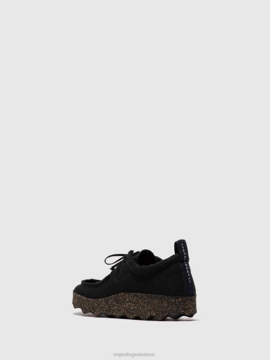 Asportuguesas Trainers Men BLACK RECYCLED LINEN LACE-UP TRAINERS CHAT 226H198 - Image 3
