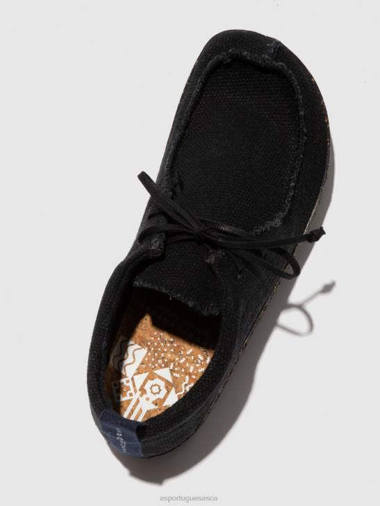 Asportuguesas Trainers Men BLACK RECYCLED LINEN LACE-UP TRAINERS CHAT 226H198 - Image 5