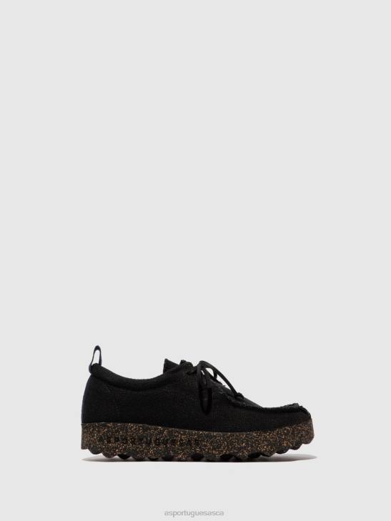 Asportuguesas Trainers Men BLACK RECYCLED LINEN LACE-UP TRAINERS CHAT 226H198 - Image 1