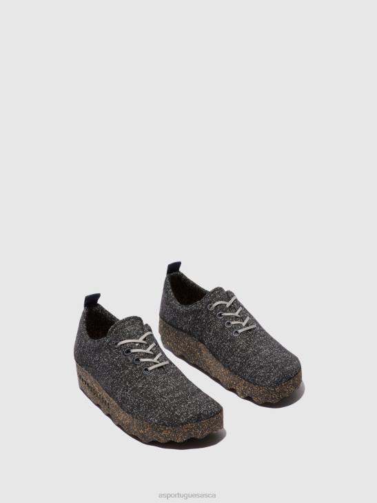 Asportuguesas Trainers Women BLACK MERINO LACE-UP TRAINERS WOOL CAMP 226H12 - Image 2