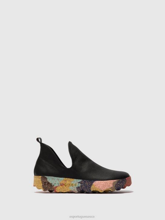 Asportuguesas Trainers Women BLACK & MULTICOLOR SOLE SLIP-ON TRAINERS CITY 226H64 - Image 1