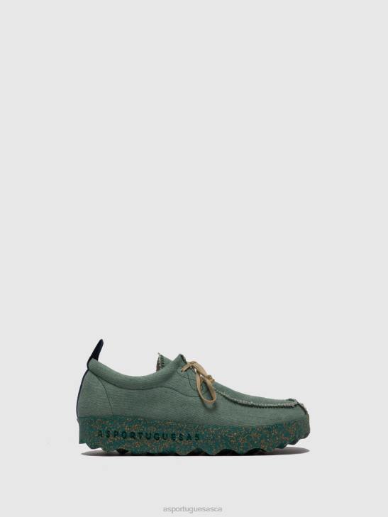 Asportuguesas Shoes Women GREEN LACE-UP SHOES CHAT 226H54